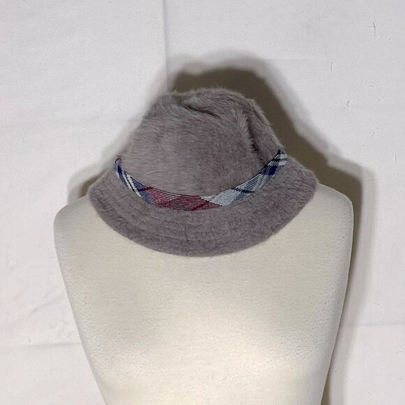 Vintage St. Michael Purple Grey Rabbit Hair Bucket Style Hat - Picture 2 of 9
